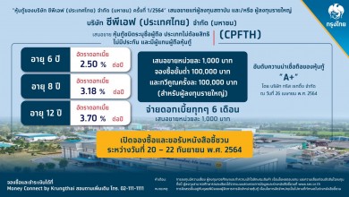 “CPFTH”ผนึก”กรุงไทย-กสิกร” นำร่องขายหุ้นกู้ออนไลน์ ชูดอกเบี้ยสูงสุด 3.7% เริ่ม 20-22 ก.ย.นี้