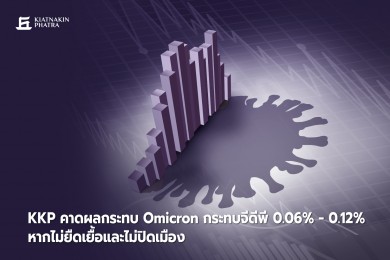 KKP คาดผลกระทบ Omicron กระทบจีดีพี 0.06%-0.12% หากไม่ยืดเยื้อและไม่ปิดเมือง