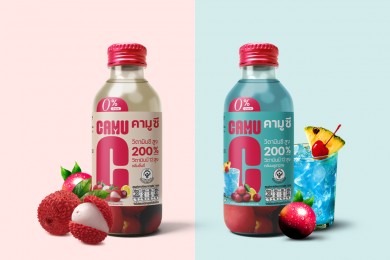 CAMU C ส่งเครื่องดื่มวิตามินซี 2 รสชาติใหม่ รสบลูฮาวายและรสลิ้นจี่ น้ำตาล 0%