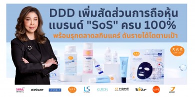 DDD เพิ่มสัดส่วนการถือหุ้นแบรนด์ “SoS” ครบ 100% พร้อมรุกตลาดสกินแคร์