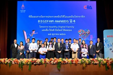 ราชวิทยาลัยจุฬาภรณ์ ประกาศผลและมอบรางวัล DigiFam Awards ปี 4 ภายใต้หัวข้อ “เปิดใจก่อนเปิดจอ Smart Swipe”