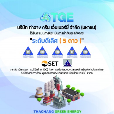 TGE โชว์ฟอร์มคว้าคะแนน CGR ระดับ ‘ดีเลิศ’ จากประเมินในปีแรก