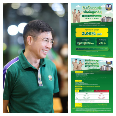 ธ.ก.ส. จัดสินเชื่อ BAAC Housing Loans ดอกเบี้ย 5 ปีแรก ร้อยละ 2.99