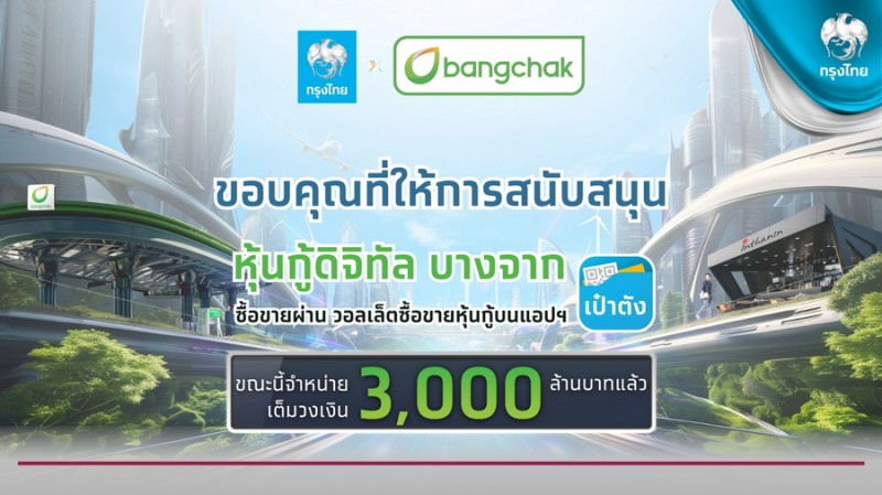 หุ้นกู้ดิจิทัลบางจาก บนแอปฯ เป๋าตัง จองซื้อเต็ม 3,000 ล้านบาท